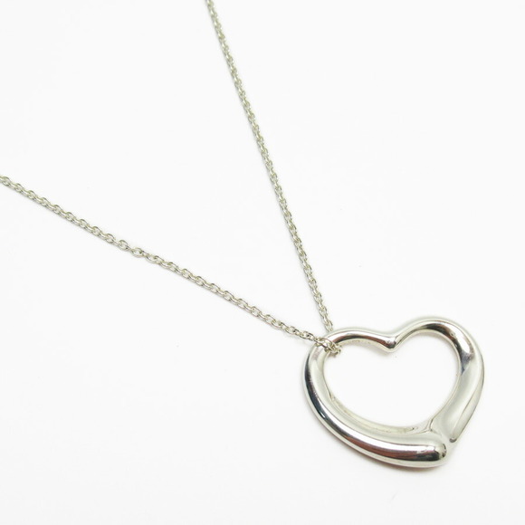 Tiffany Elsa Peretti Open Heart Necklace Silver